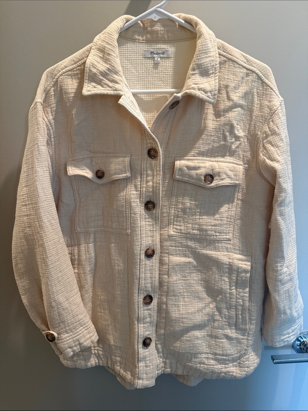 Madewell Cream Button-Front Jacket/Shacket